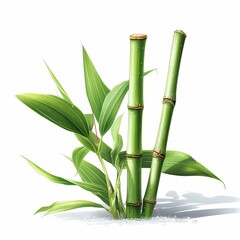 Fototapeta premium a vibrant green bamboo plant against a clean white background