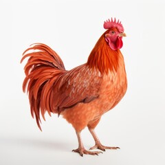 Fototapeta premium a vibrant rooster on a clean white background