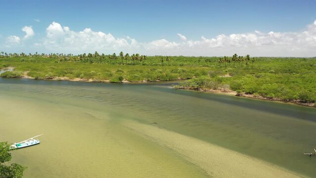 Pontal de Maracaipe Visto de Cima com drone 4k - ipojuca - Porto de Galinhas - Pernambuco - Nordeste - Brasil