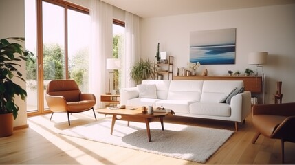 Fototapeta na wymiar Modern living room. Illustration AI Generative.