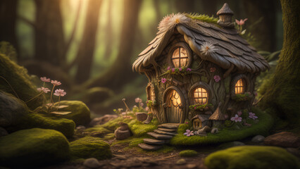 fairy house forest background