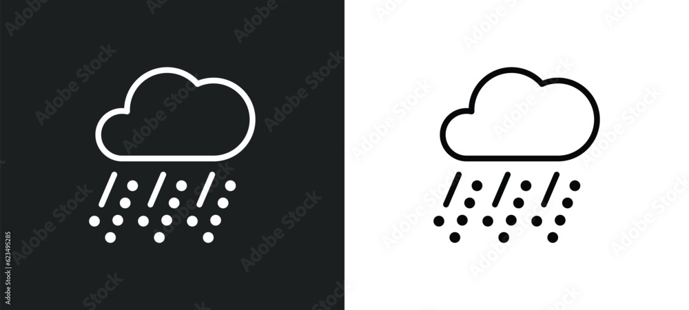 Poster hailstorm icon isolated in white and black colors. hailstorm outline vector icon from weather collec
