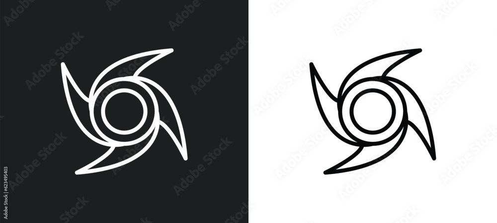 Poster typhoon icon isolated in white and black colors. typhoon outline vector icon from weather collection