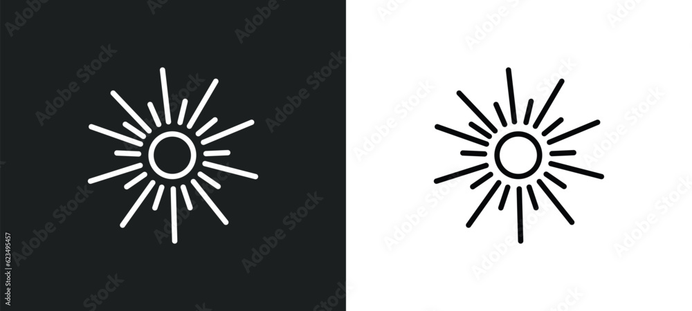 Poster sunshine icon isolated in white and black colors. sunshine outline vector icon from weather collecti