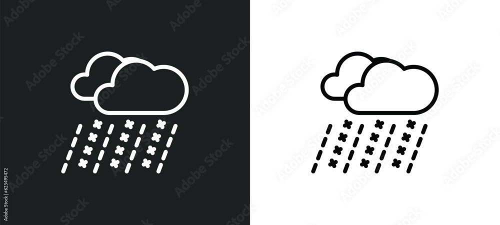 Poster sleet icon isolated in white and black colors. sleet outline vector icon from weather collection for