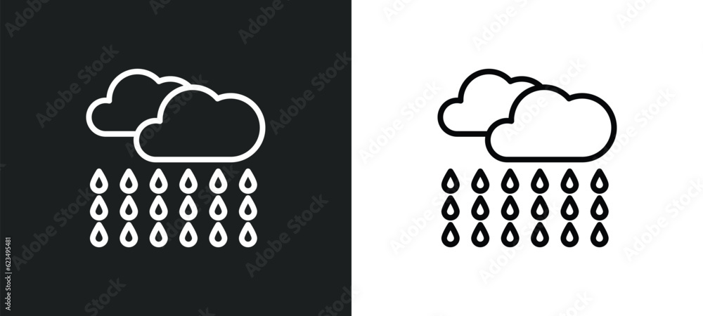 Aufkleber rainfall icon isolated in white and black colors. rainfall outline vector icon from weather collecti