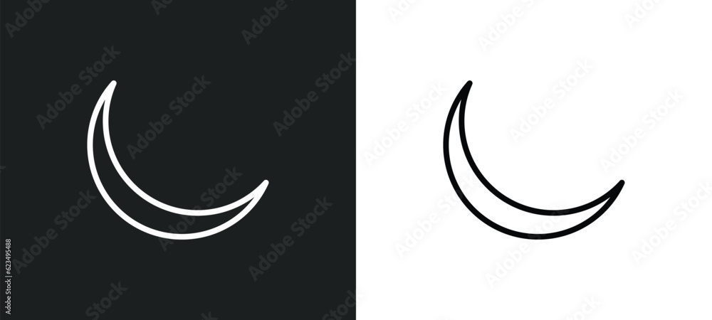 Poster new moon icon isolated in white and black colors. new moon outline vector icon from weather collecti