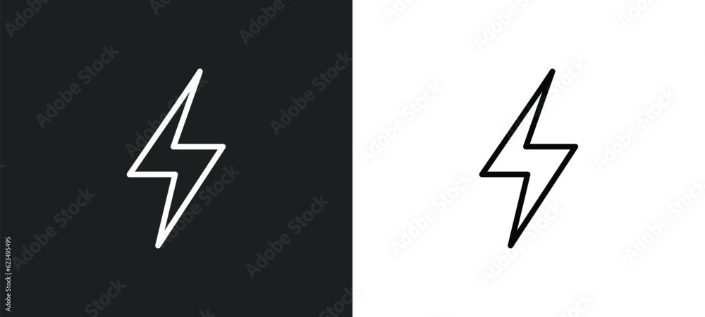 Poster light bolt icon isolated in white and black colors. light bolt outline vector icon from weather coll