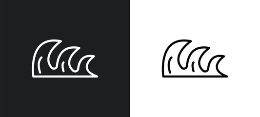 tsunami icon isolated in white and black colors. tsunami outline vector icon from weather collection for web, mobile apps and ui.