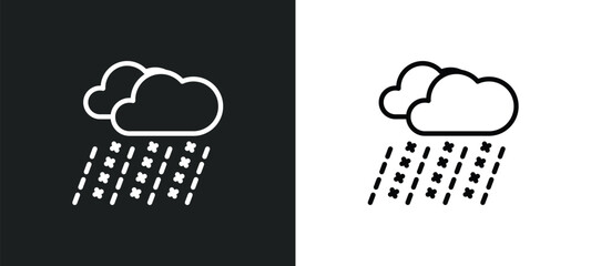 sleet icon isolated in white and black colors. sleet outline vector icon from weather collection for web, mobile apps and ui.