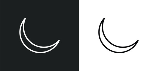 Obraz na płótnie Canvas new moon icon isolated in white and black colors. new moon outline vector icon from weather collection for web, mobile apps and ui.