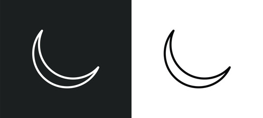 new moon icon isolated in white and black colors. new moon outline vector icon from weather collection for web, mobile apps and ui.