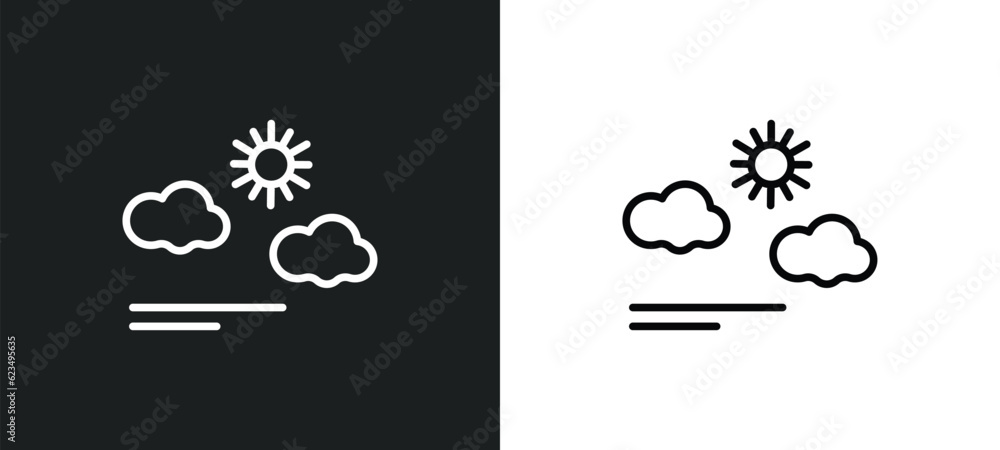 Poster calm icon isolated in white and black colors. calm outline vector icon from weather collection for w