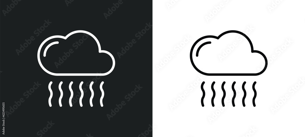 Poster smog icon isolated in white and black colors. smog outline vector icon from weather collection for w
