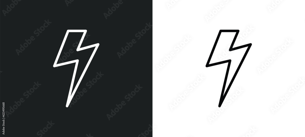 Poster bolt icon isolated in white and black colors. bolt outline vector icon from weather collection for w