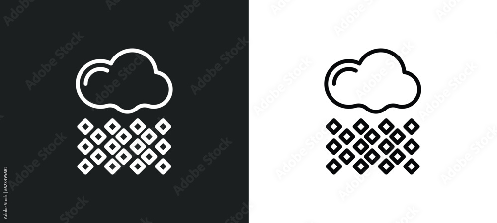 Poster hail icon isolated in white and black colors. hail outline vector icon from weather collection for w