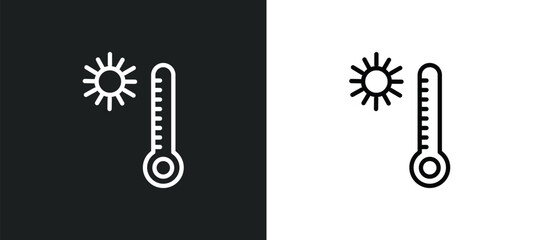 hot icon isolated in white and black colors. hot outline vector icon from weather collection for web, mobile apps and ui.