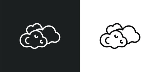 altostratus icon isolated in white and black colors. altostratus outline vector icon from weather collection for web, mobile apps and ui.