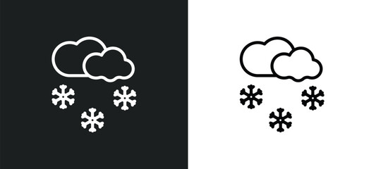snowing icon isolated in white and black colors. snowing outline vector icon from weather collection for web, mobile apps and ui.