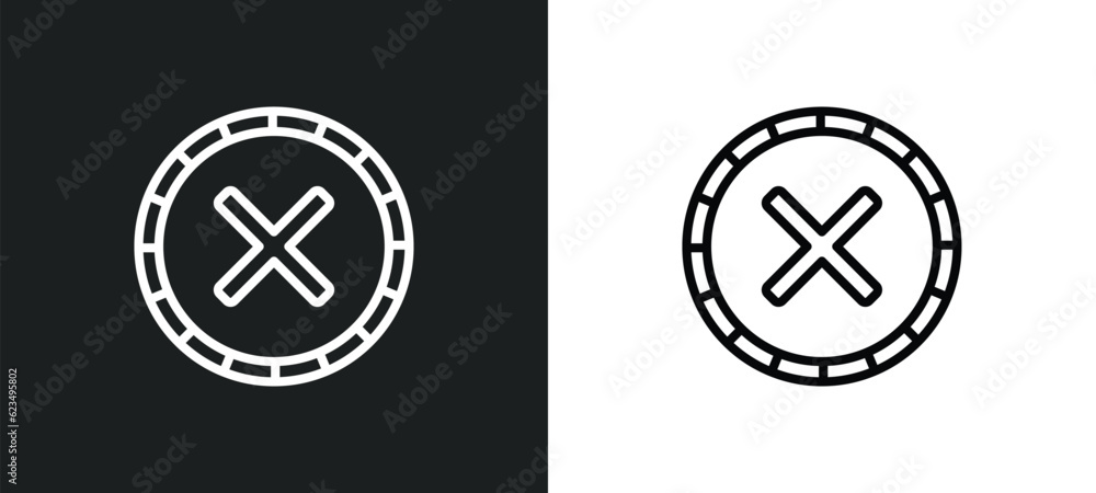 Poster wrong icon isolated in white and black colors. wrong outline vector icon from user interface collect
