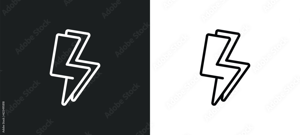 Poster lightining icon isolated in white and black colors. lightining outline vector icon from user interfa