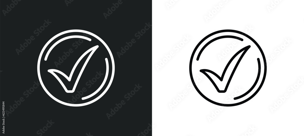 Poster checked icon isolated in white and black colors. checked outline vector icon from user interface col