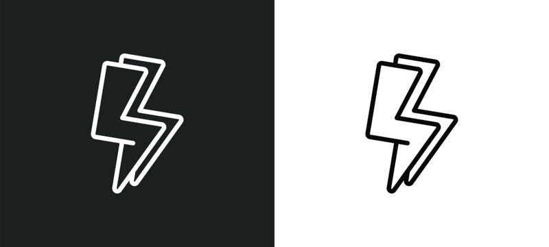 lightining icon isolated in white and black colors. lightining outline vector icon from user interface collection for web, mobile apps and ui.
