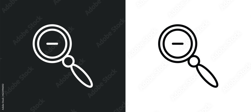 Poster zoom out icon isolated in white and black colors. zoom out outline vector icon from user interface c