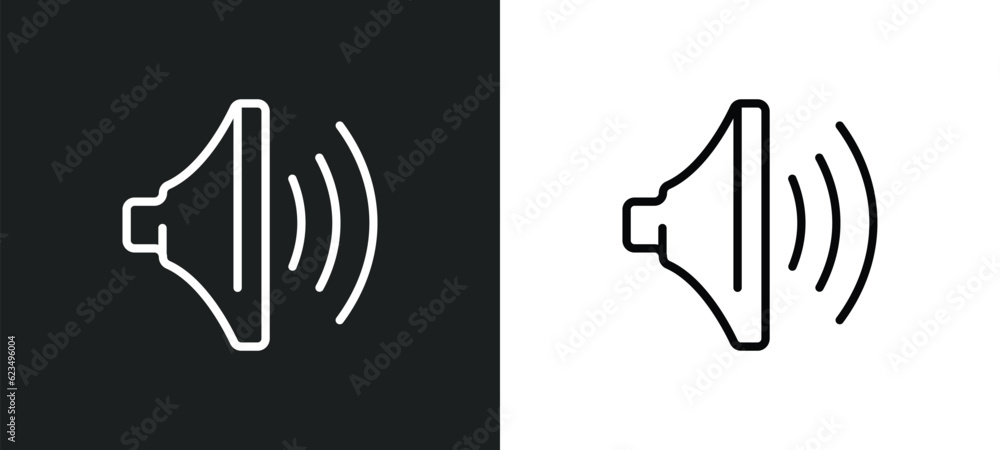Poster volume icon isolated in white and black colors. volume outline vector icon from user interface colle