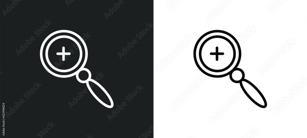 Poster zoom icon isolated in white and black colors. zoom outline vector icon from user interface collectio