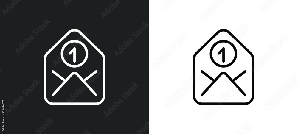 Poster envelope icon isolated in white and black colors. envelope outline vector icon from user interface c