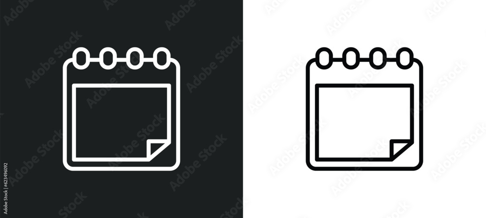 Poster padnote icon isolated in white and black colors. padnote outline vector icon from user interface col