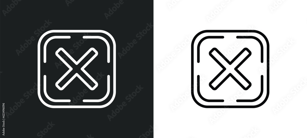 Poster cancel icon isolated in white and black colors. cancel outline vector icon from user interface colle