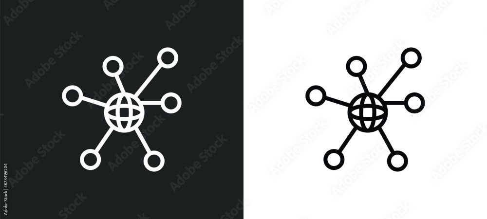 Poster connectivity icon isolated in white and black colors. connectivity outline vector icon from user int