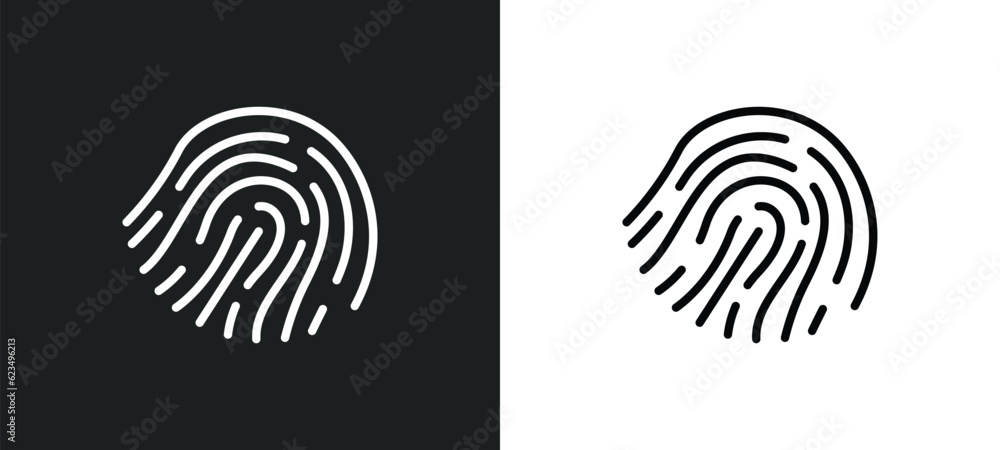 Poster finger prints icon isolated in white and black colors. finger prints outline vector icon from user i