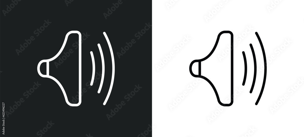 Poster high volume icon isolated in white and black colors. high volume outline vector icon from user inter