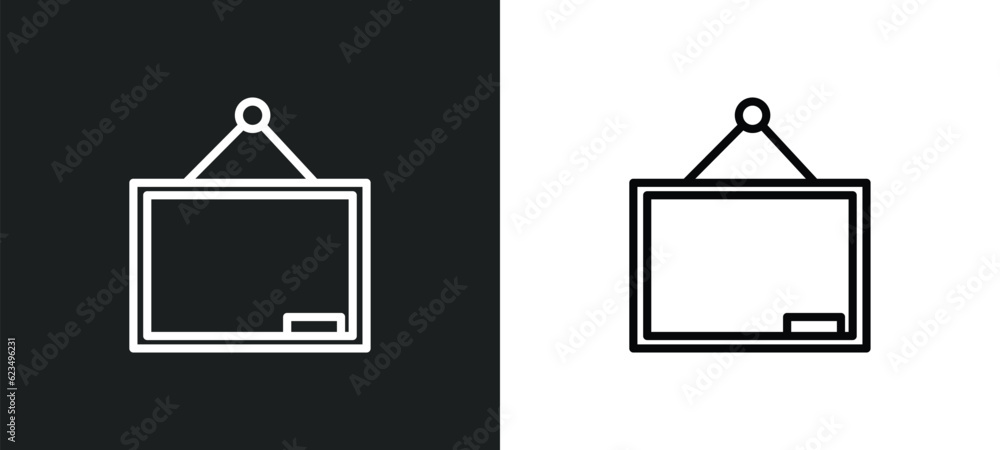 Poster blackboard with icon isolated in white and black colors. blackboard with outline vector icon from us