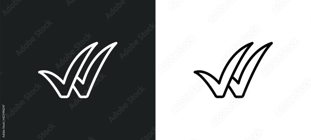 Poster double checking icon isolated in white and black colors. double checking outline vector icon from us