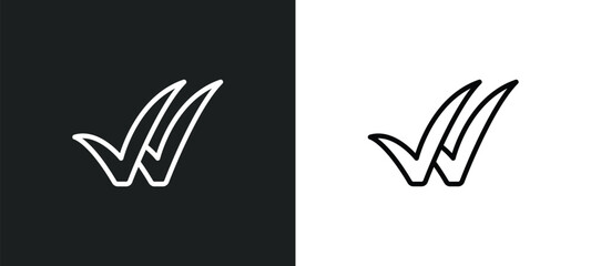 double checking icon isolated in white and black colors. double checking outline vector icon from user interface collection for web, mobile apps and ui.