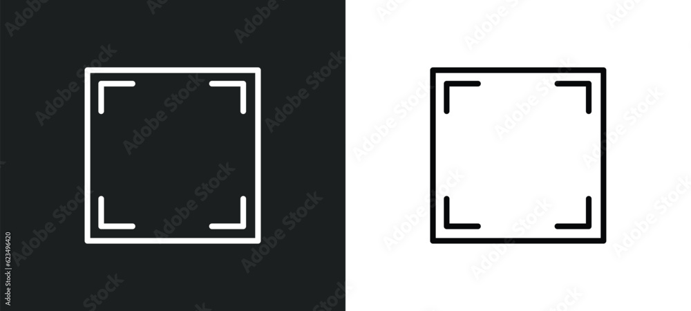 Poster screen in white icon isolated in white and black colors. screen in white outline vector icon from us