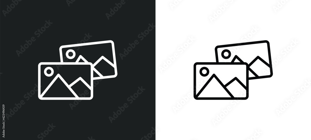 Poster image variant icon isolated in white and black colors. image variant outline vector icon from user i