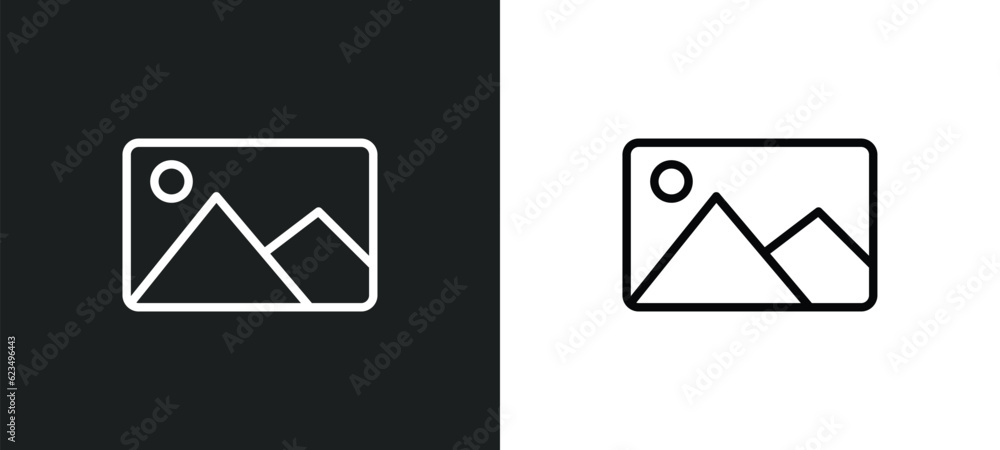 Poster images icon isolated in white and black colors. images outline vector icon from user interface colle