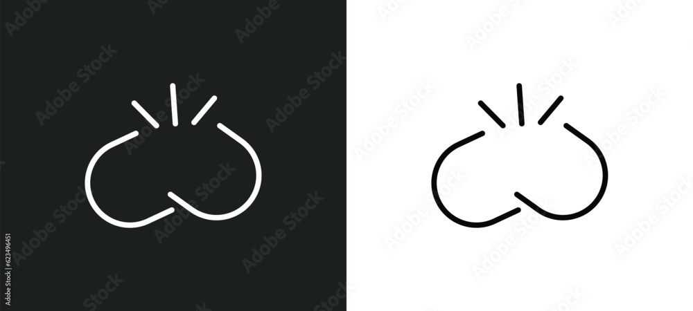 Poster disconnected chains icon isolated in white and black colors. disconnected chains outline vector icon