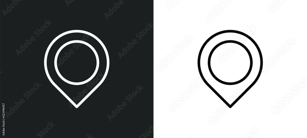Poster point at icon isolated in white and black colors. point at outline vector icon from user interface c