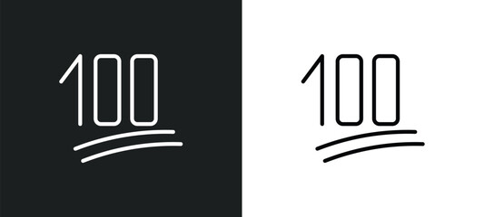 one hundred icon isolated in white and black colors. one hundred outline vector icon from user interface collection for web, mobile apps and ui.