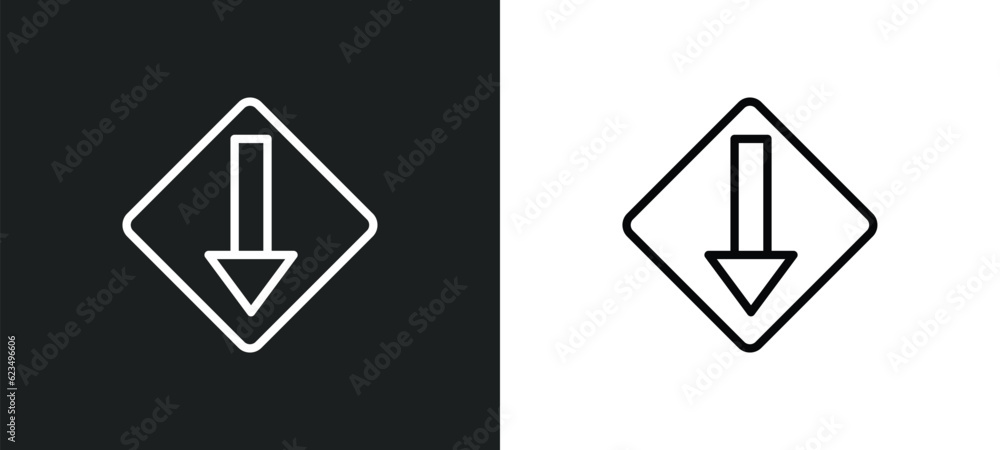 Poster low icon isolated in white and black colors. low outline vector icon from user interface collection 
