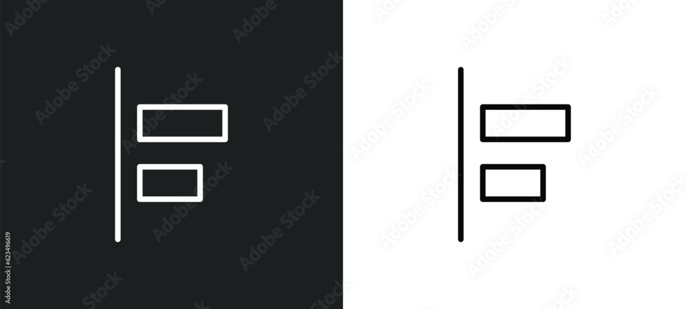 Poster object alignment icon isolated in white and black colors. object alignment outline vector icon from 