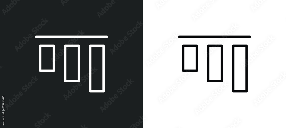 Poster top alignment icon isolated in white and black colors. top alignment outline vector icon from user i