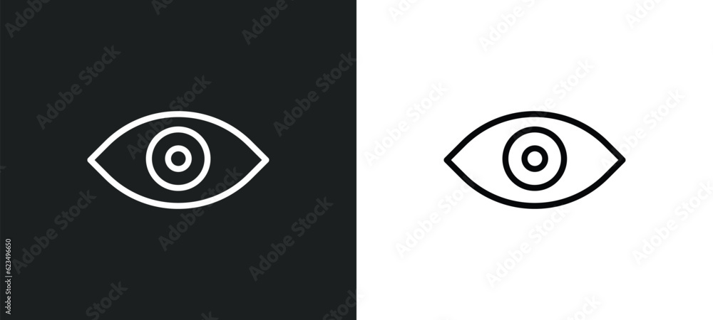 Poster visual icon isolated in white and black colors. visual outline vector icon from user interface colle