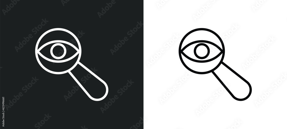 Poster detective search icon isolated in white and black colors. detective search outline vector icon from 